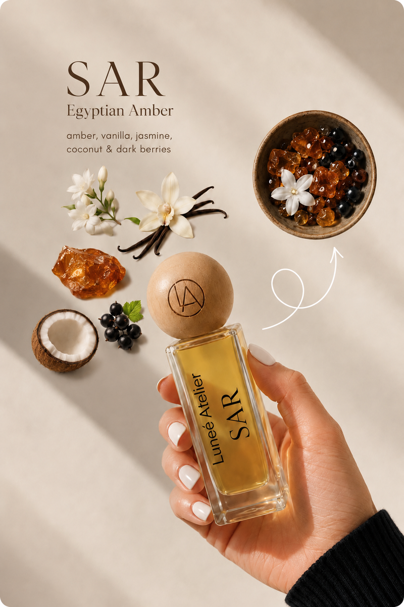 SAR: Egyptian Amber Perfume Oil – Embrace Your Quiet Strength - LUNEE ATELIER